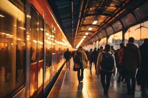 People walking on the metro station 