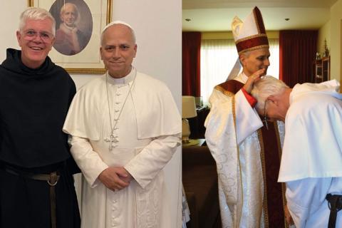 Pope Leo XIV and Father John Lydon, OSA