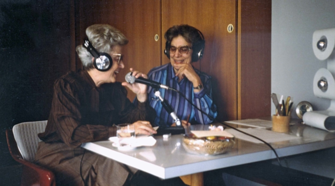 Chiara Lubich during a Collegamento