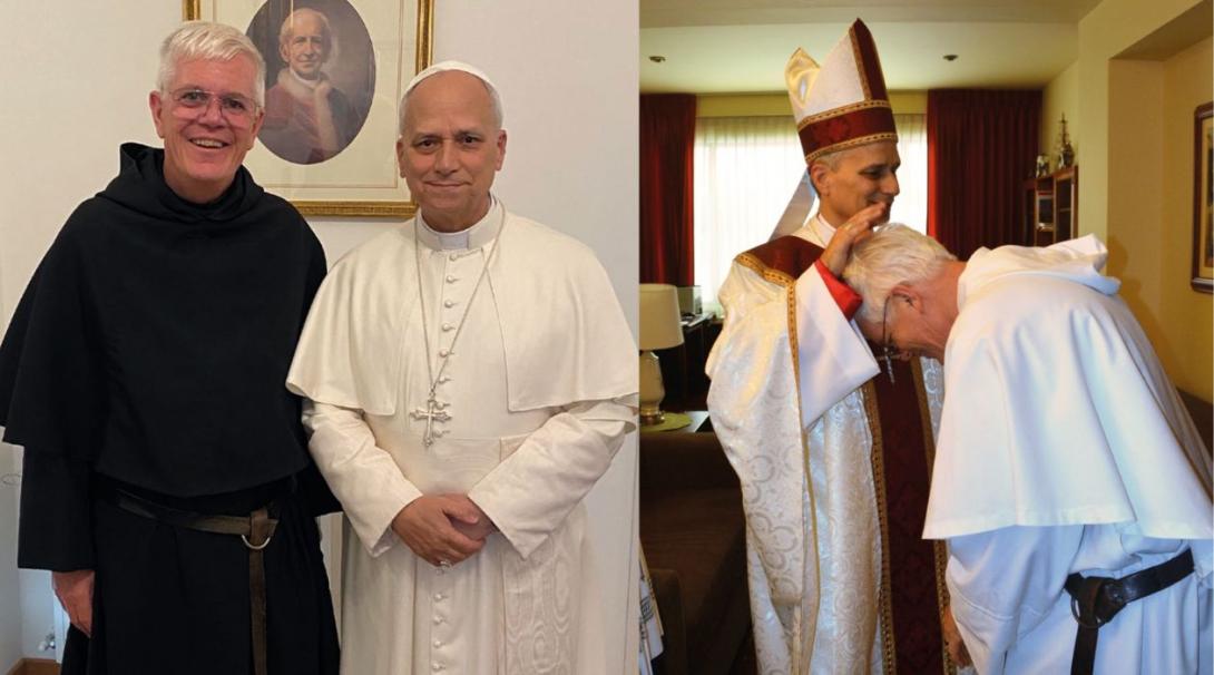 Pope Leo XIV and Father John Lydon, OSA