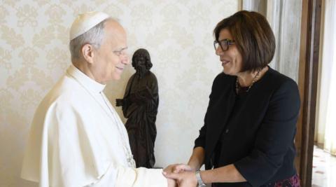 Margaret with Pope Leo
